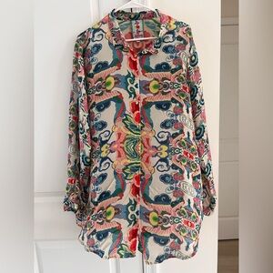 Johnny Was Multicolor Patterned Blouse